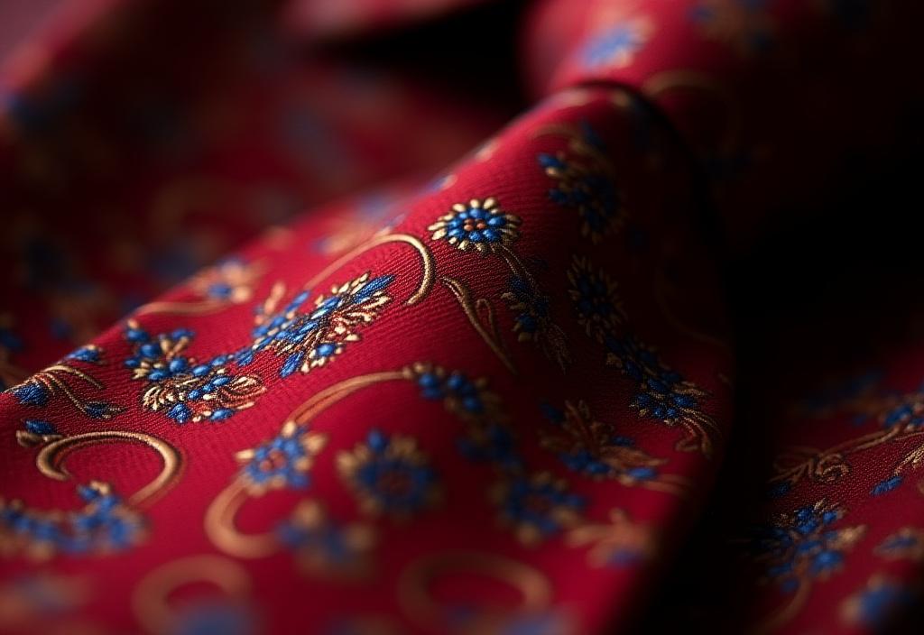 Cravatta in seta rossa a motivi paisley