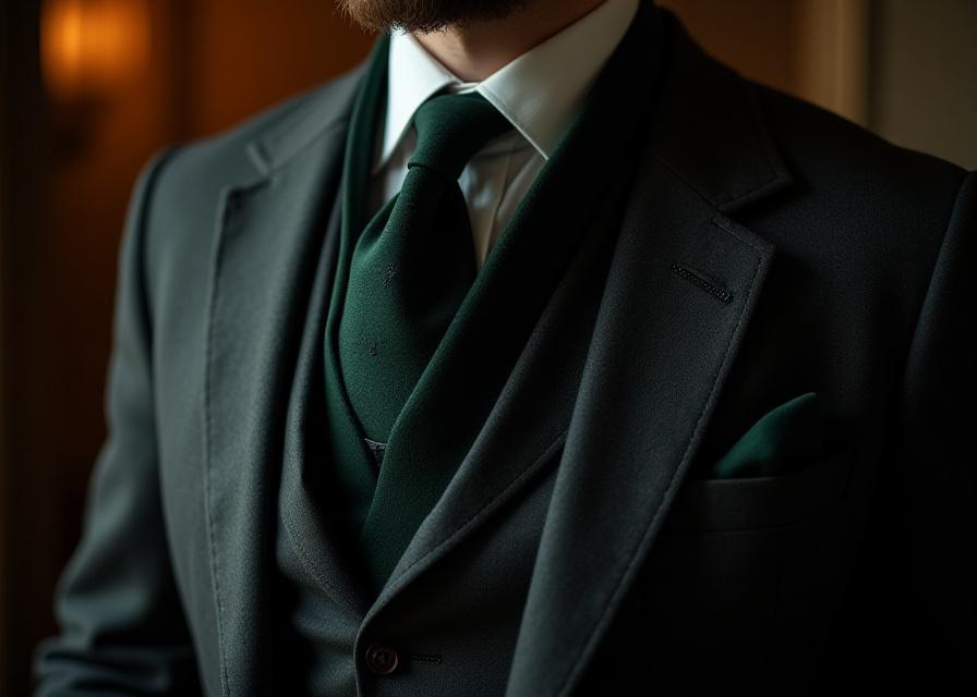 Cravatta in lana spigata per la stagione invernale